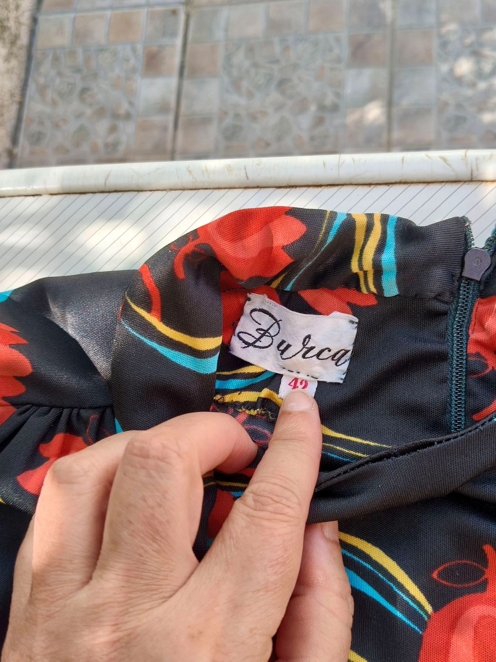 Vintage Bloemenjurk met Strik Burca Maat 42 – photo 10